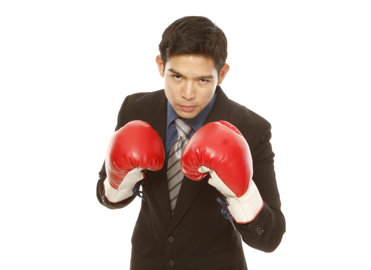 Businessman in Fighting Stance