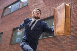 young businessman running